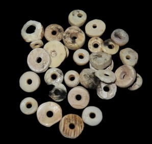 Group of Shell Beads found in Kentucky, Ex Jeff Thompson Collection
