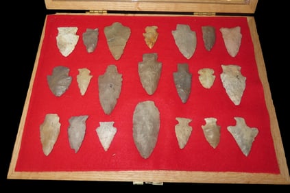 10x10" Walnut Frame With Points Found In Florida and Georgia Found From 1968 To 2023 EX: Jeff