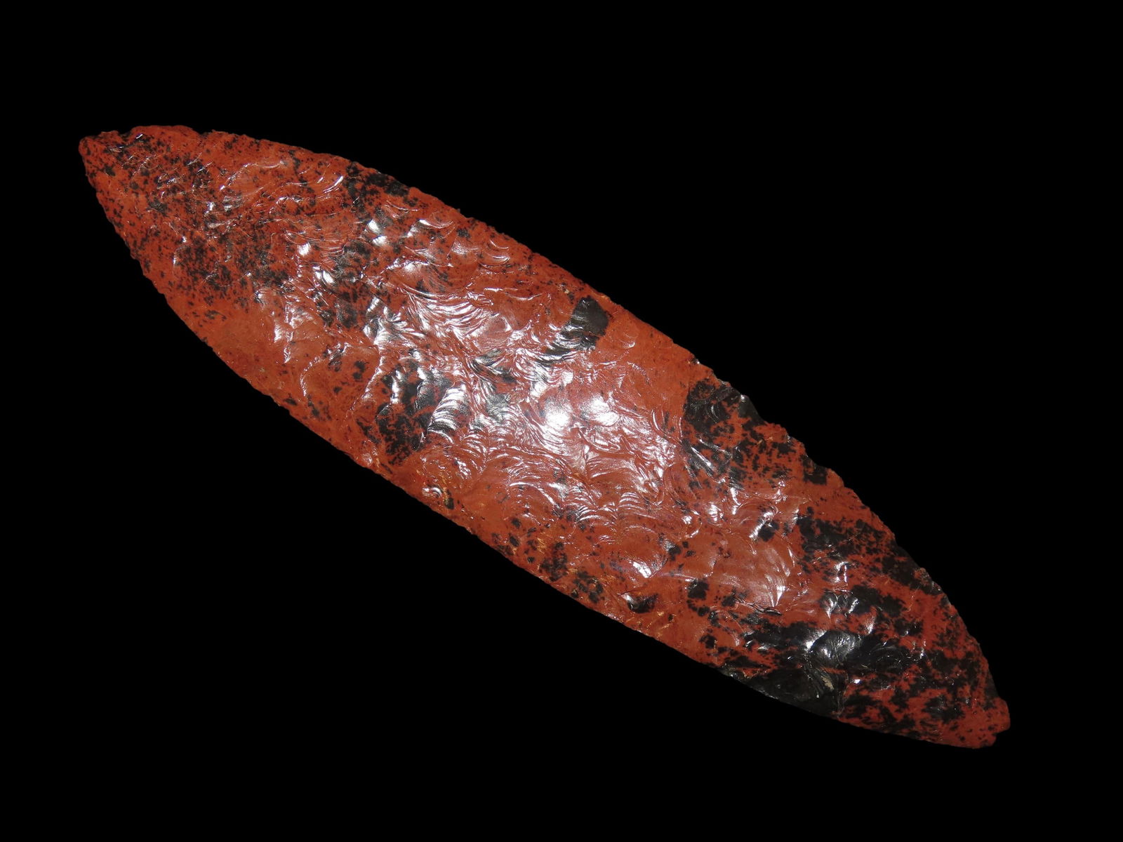 8 5/16" x 2" Pre-Columbian Bi-Point Blade, Motley COA, Obsidian, found in Mexico (1 of 10)