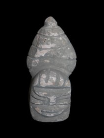 6 1/4" Pre-Columbian Limestone Idol Effigy Head, found in South America