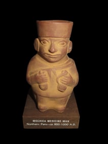 Pre Columbian Portrait/Figure Medicine Man Northern Peru Ca. 800-1000 A.D.