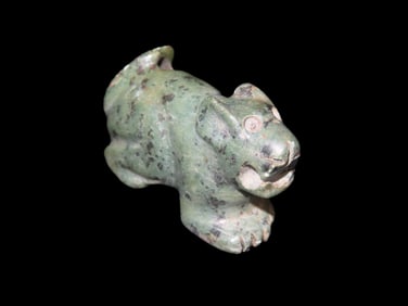 1 15/16" X 1 1/8" Pre-Columbian Jaguar Effigy Pendant, Motley COA, Found in Belize