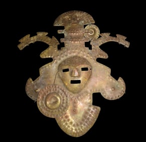 7 11/16" X 7" Ornamental Shaman Artifact, Motley COA, Found in Peru