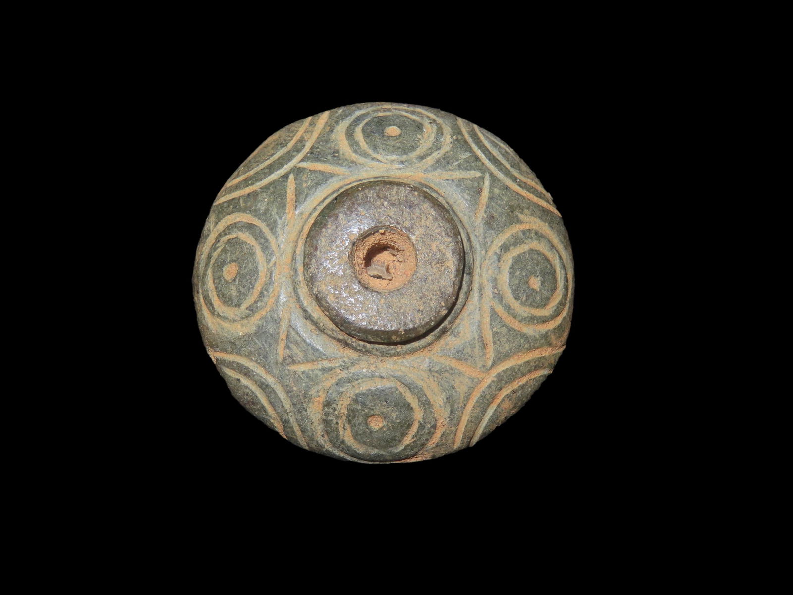 1 3/4" X 15/16" Pre-Columbian Shaman Engraved Ceremonial Stone, Motley COA, Found in Peru (1 of 8)