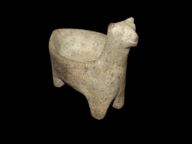 4 5/16" X 3 9/16" Llama Effigy Bowl, Motley COA, Found in Peru