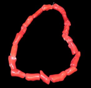 Strand Of Fossilized Red Coral