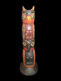 Totem Pole Northwest Coast Super Colors Approx 9 1/4" Tall