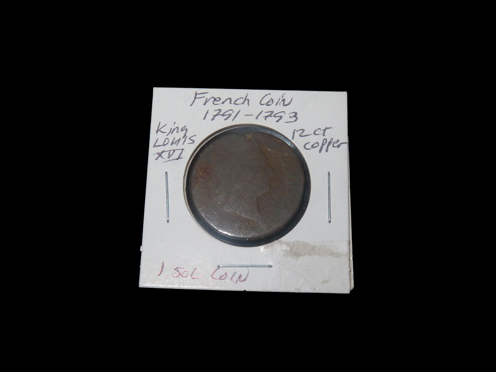 French Coin 1791-1793 King Louis XVI 12 CT Copper 1 Sol Coin Antique Coin: French Coin 1791-1793 King Louis XVI 12 CT Copper 1 Sol Coin Antique Coin