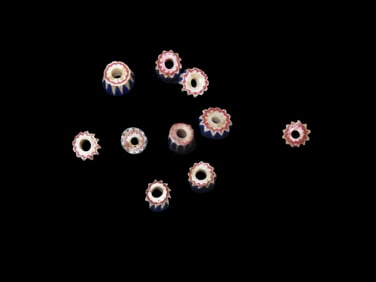 Set Of Authentic  Miniature Multi Layer Chevron Beads EX: Greg Perdum IL