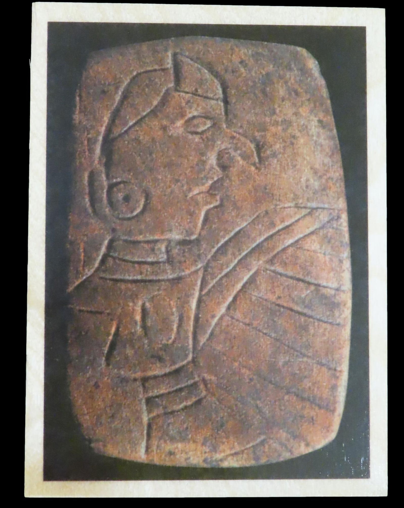 Post Card and Wooden Souvenir "Post Card" Depicting The Cahokia Birdman Tablet (1 of 5)