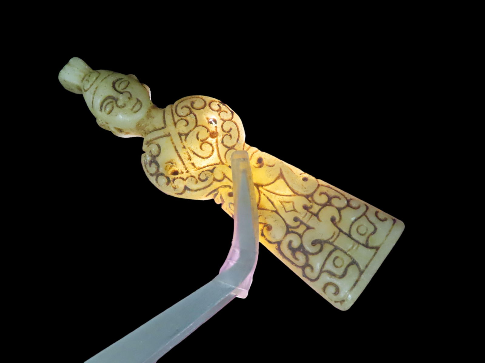 Old Chinese Hongshan Culture Jade Effigy Carving Pendant (1 of 7)