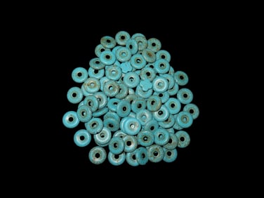 Lot Of Pressed Turquoise Beads