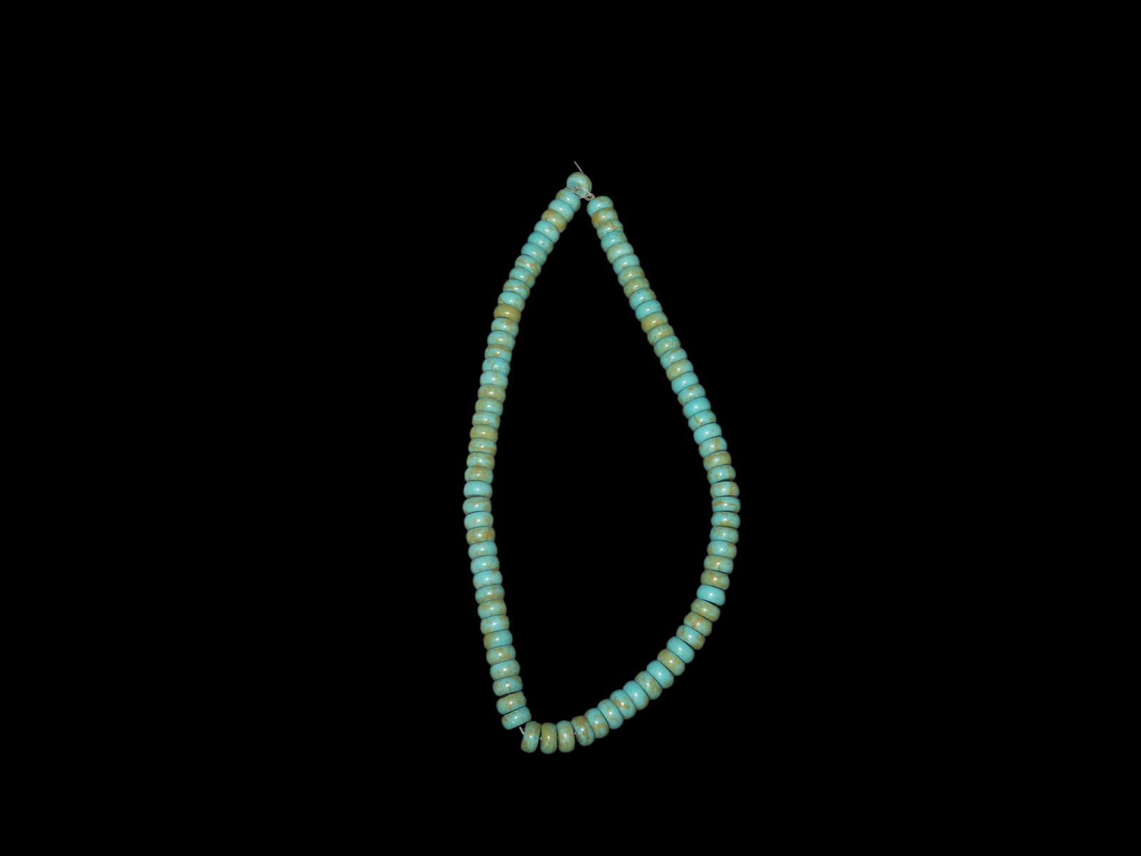 Strand Of Pressed Turquoise Disc Beads: Strand Of Pressed Turquoise Disc Beads
