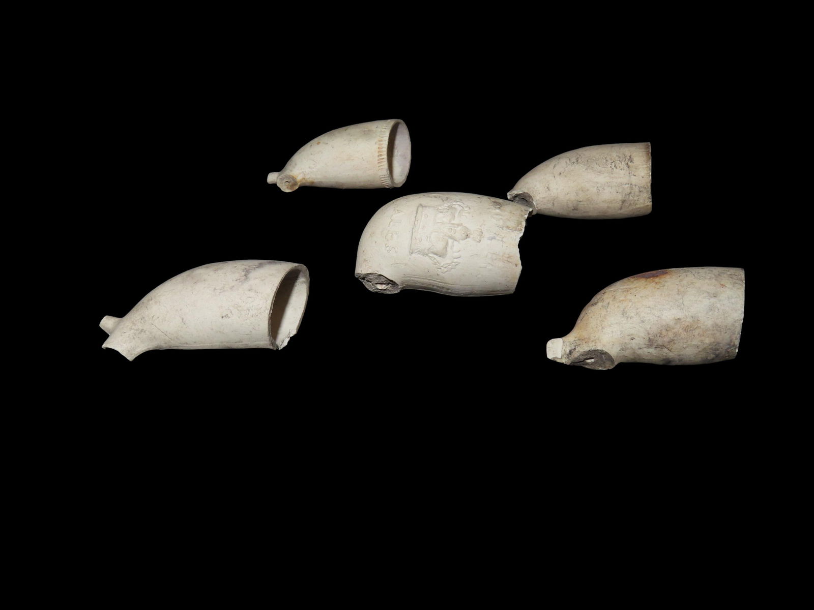 Antique German Kaolin Trade Pipes Lot Of 5 (1 of 6)