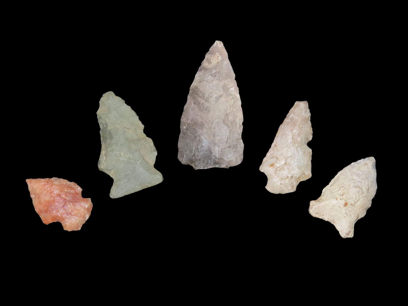Lot of 5 Midwest Arrowheads, Ex Jeff Thompson Collection (1 of 7)