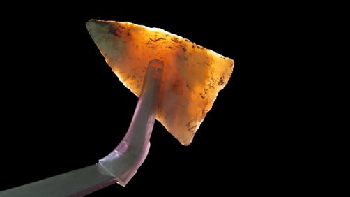 1 3/8" Fort Ancient Pt., found in in 1929 near Ashland, Boyd Co., Kentucky, Ex Jeff Thompson