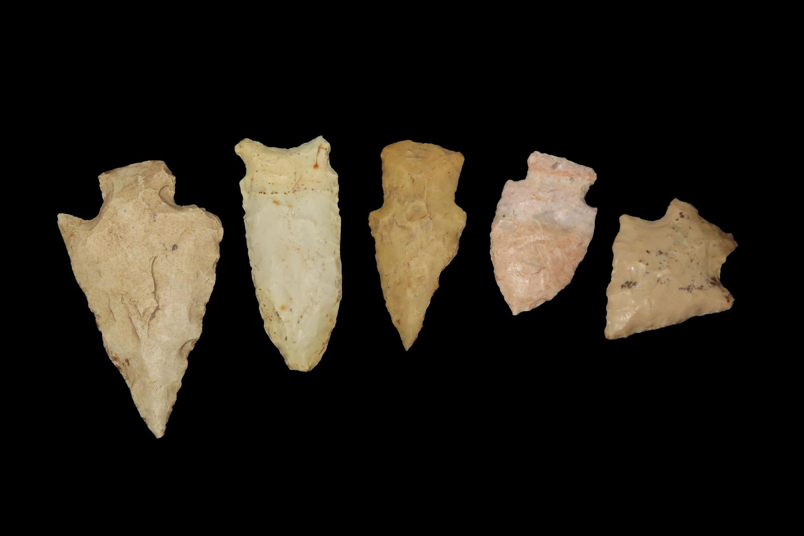 Lot of 5 Midwest Arrowheads, Ex Jeff Thompson Collection (1 of 3)