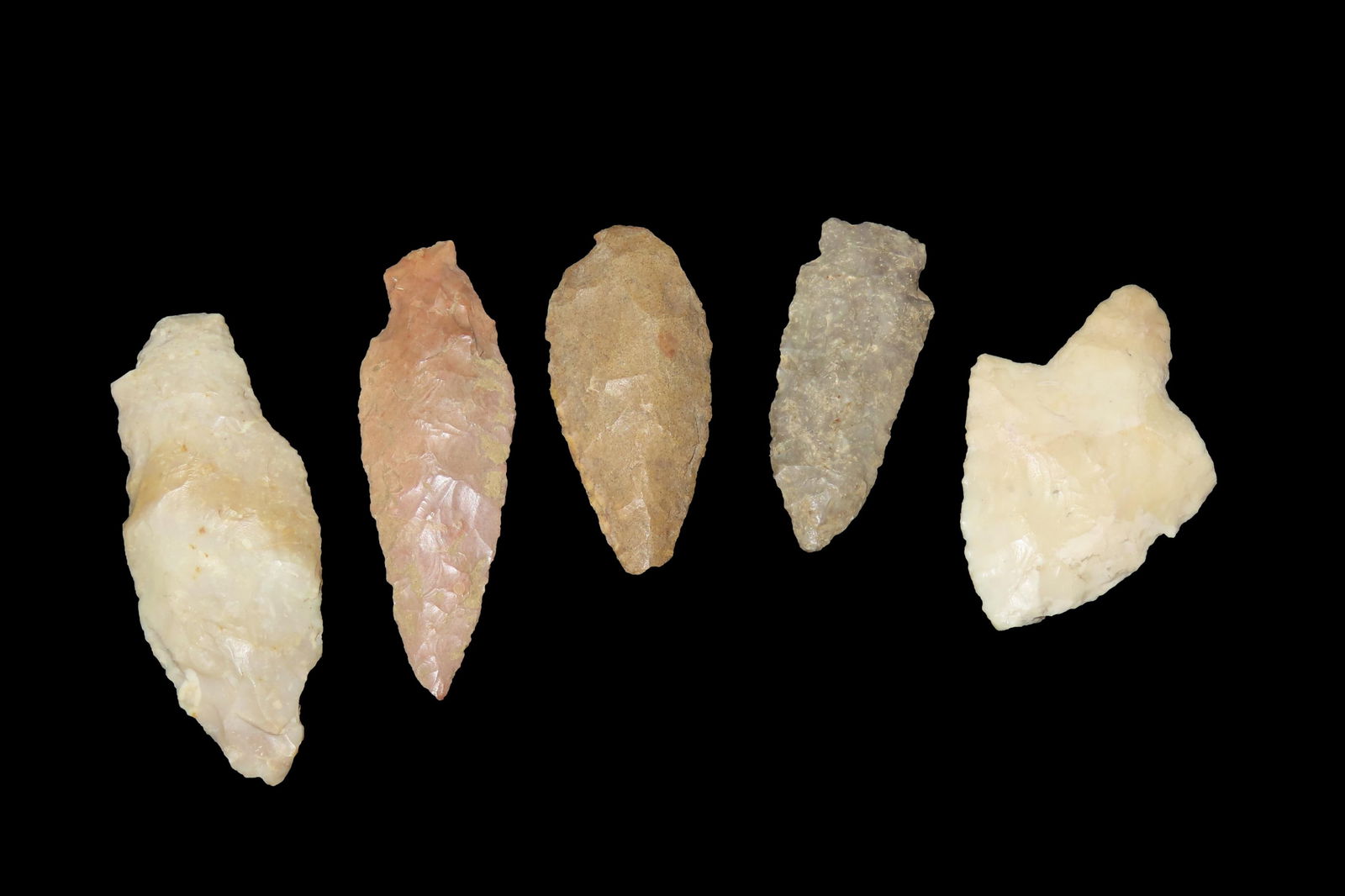 Lot of 5 Midwest Arrowheads, Ex Jeff Thompson Collection (1 of 3)