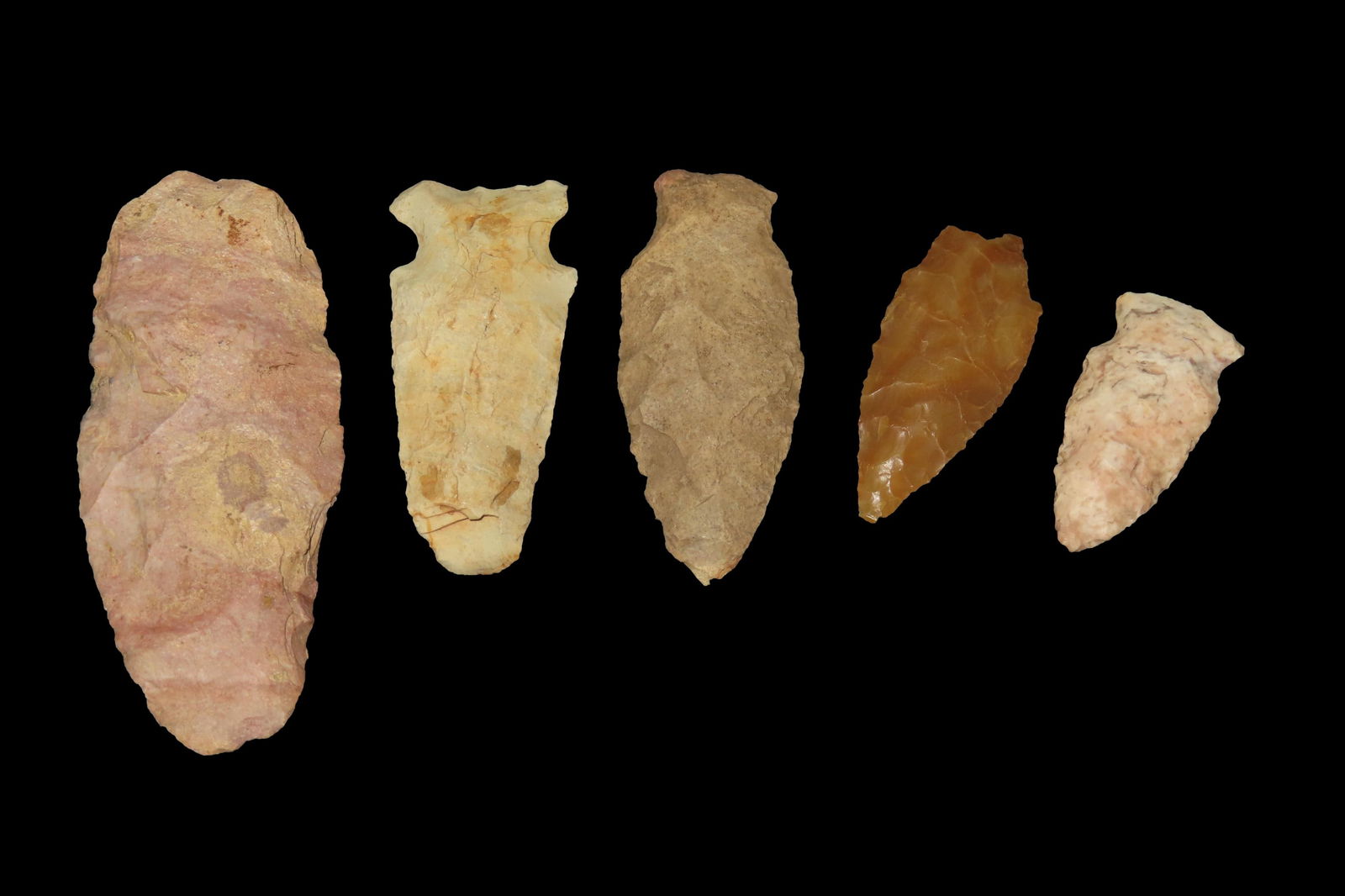 Lot of 5 Midwest Arrowheads, Ex Jeff Thompson Collection (1 of 3)