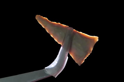 1 3/8" Fort Ancient Pt., found in 1929 near Ashland, Boyd Co., Kentucky, Ex Jeff Thompson Collection