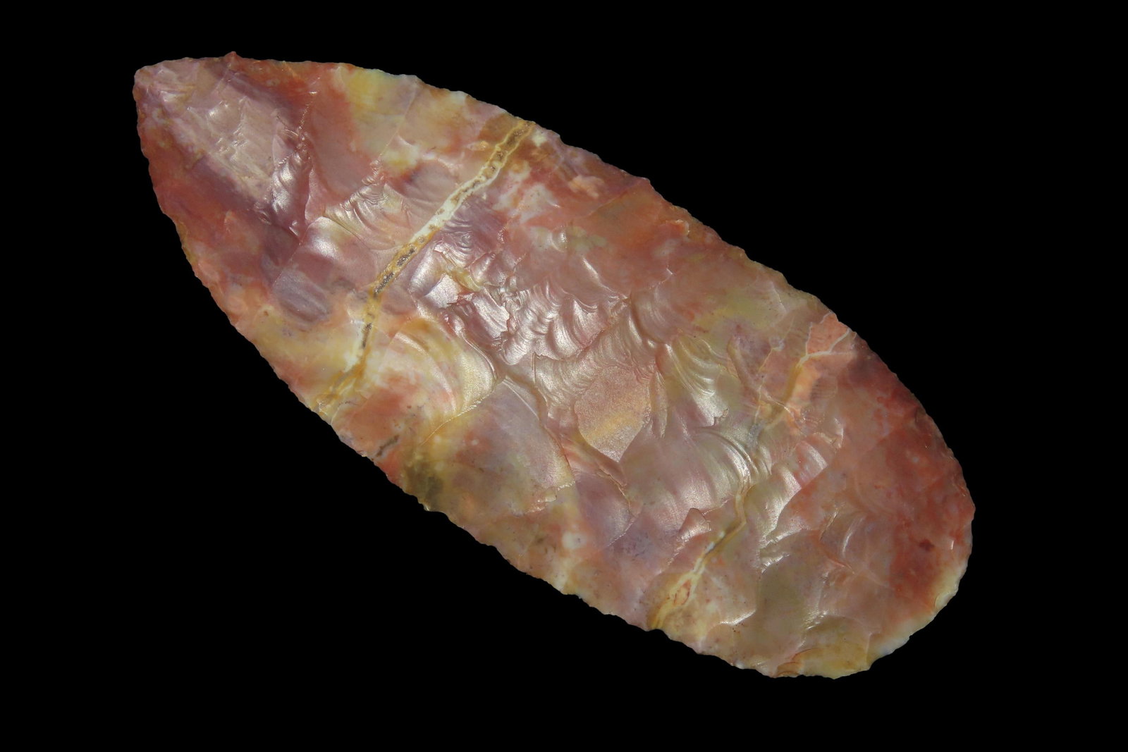 4' Outstanding Color Alibates Flint Hare Bi-Face Blade, found in Texas (1 of 7)