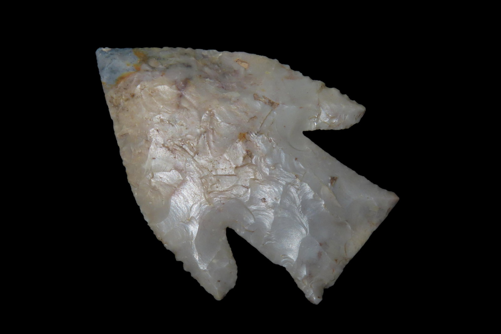 2 3/8' x 1 11/16' Hardin, Colorful Chert, Illinois, COA Roy Motley & John Leithoff, Ex. E.E.: 2 3/8" x 1 11/16" Hardin, Colorful Chert, Illinois, COA Roy Motley & John Leithoff, Ex. E.E. Cheesebro 1940s