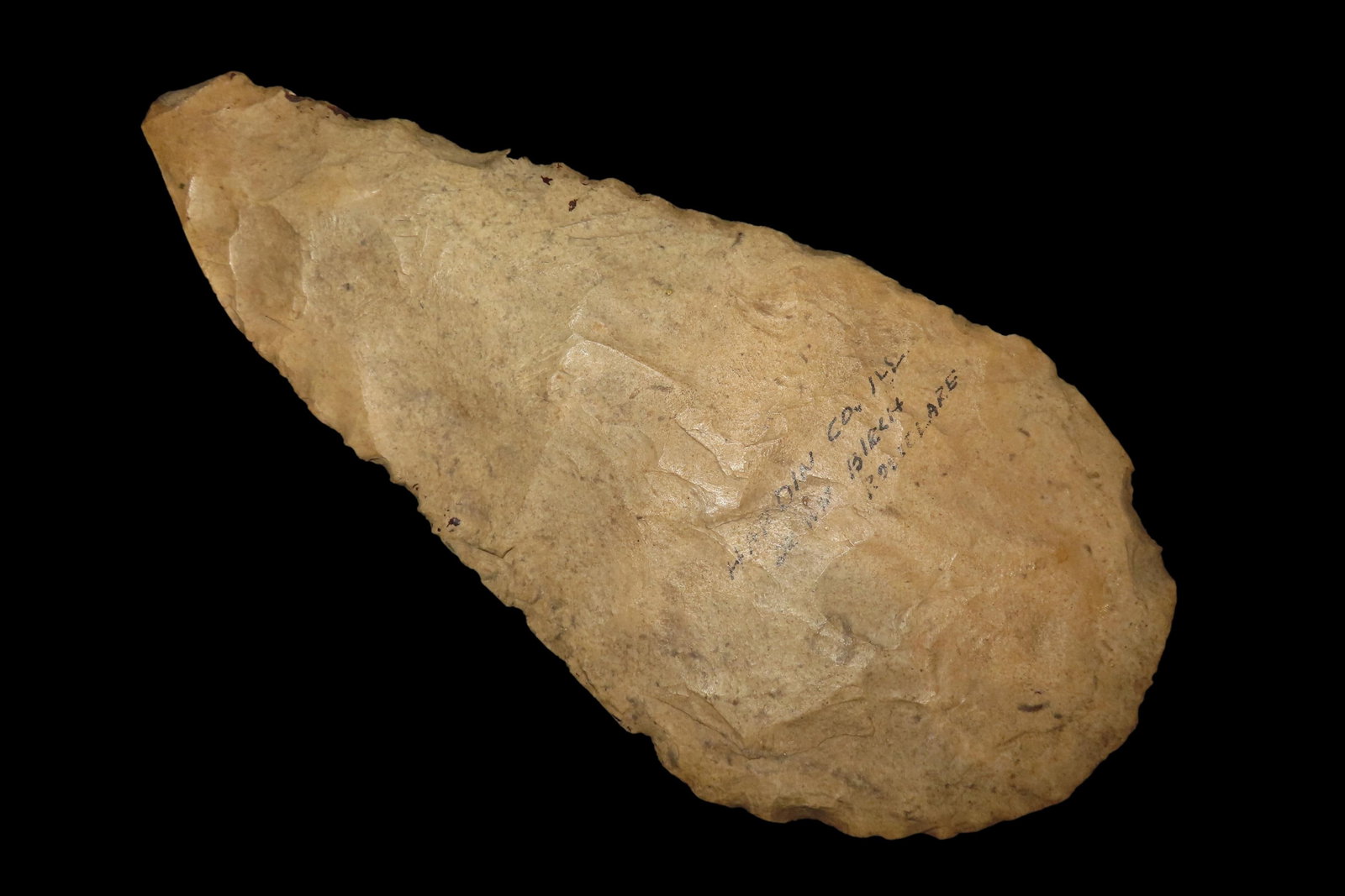 11 1/2' x 5 3/16' Spade, Mill Creek Chert, Hardin County Illinois, COA Roy Motley & John Leithoff (1 of 8)