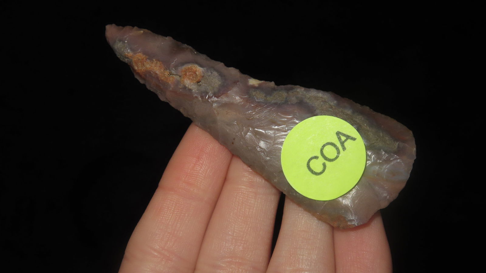 3 1/4' Columbia River Wasco Knife, Rogers COA, Found Near The Dalles Washington: 3 1/4" Columbia River Wasco Knife, Rogers COA, Found Near The Dalles Washington