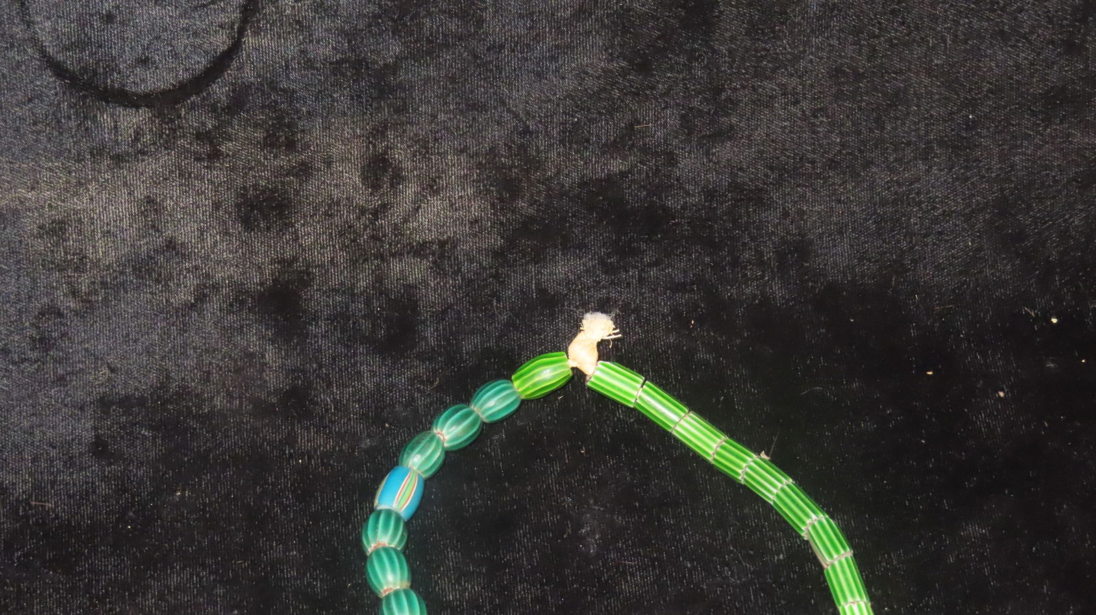 12" Green Watermelon Beads, Historic Beads, Nice Mixture of Different Beads: 12" Green Watermelon Beads, Historic Beads, Nice Mixture of Different Beads