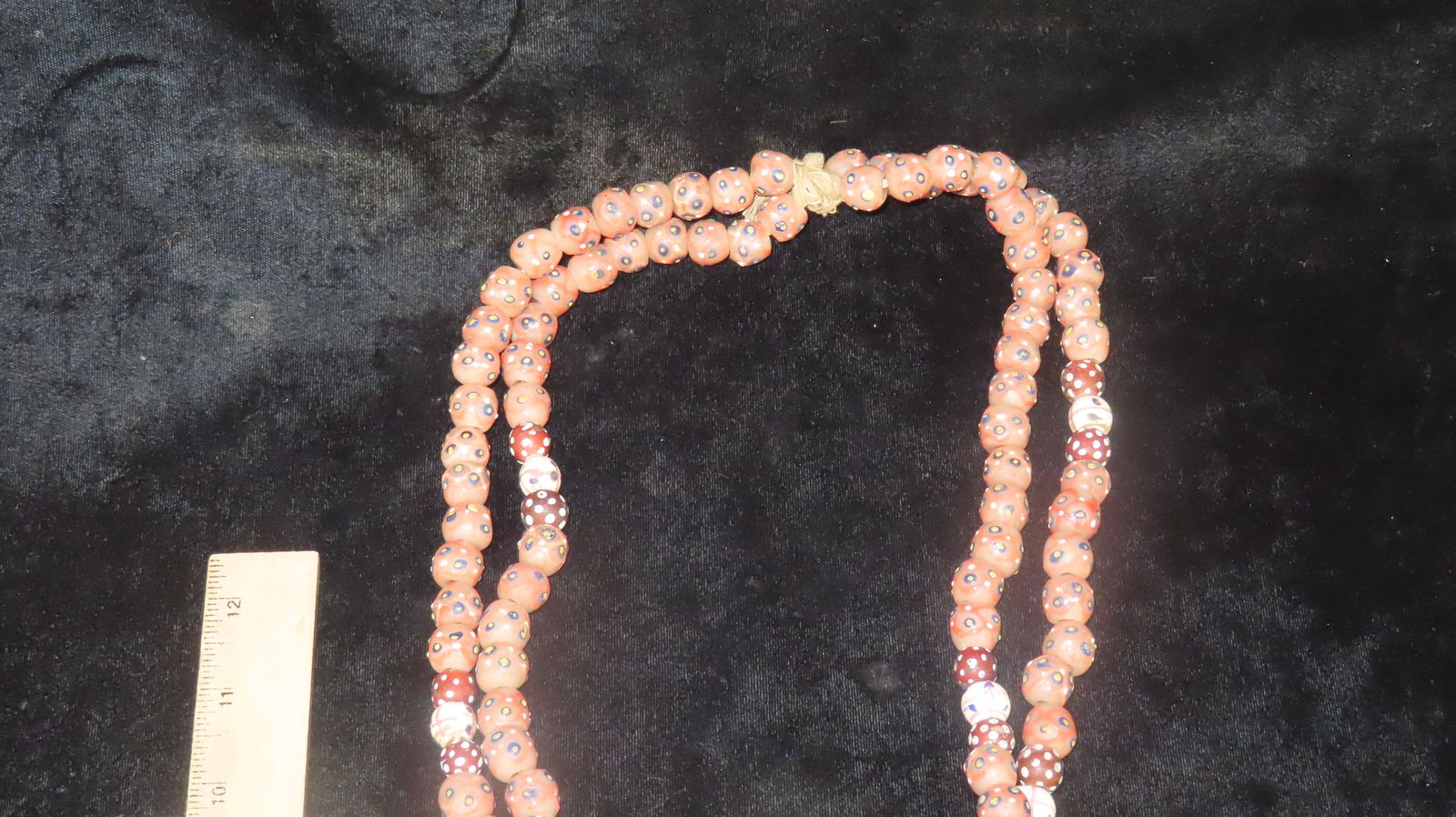 Lot of 2 strands, 15" historic skunk beads: Lot of 2 strands, 15" historic skunk beads