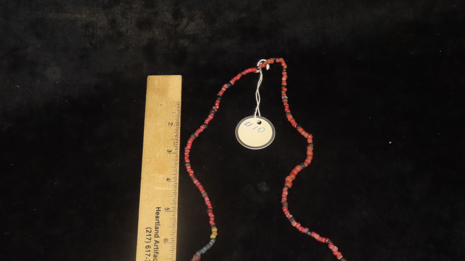 14 1/2' Black and Red Historic Beads, Bakersfield, California: 14 1/2" Black and Red Historic Beads, Bakersfield, California