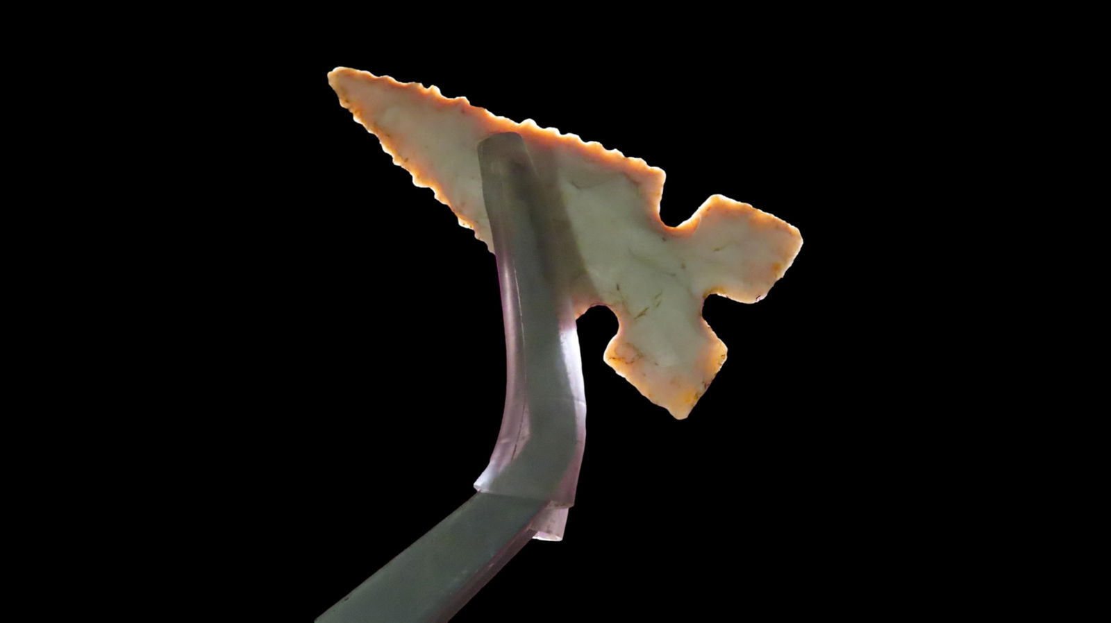 1 6/8" x 3/4" Cahokia, Partain COA, Made of Crescent Quarry Chert, Madison Co. Illinois, Ex James (1 of 9)