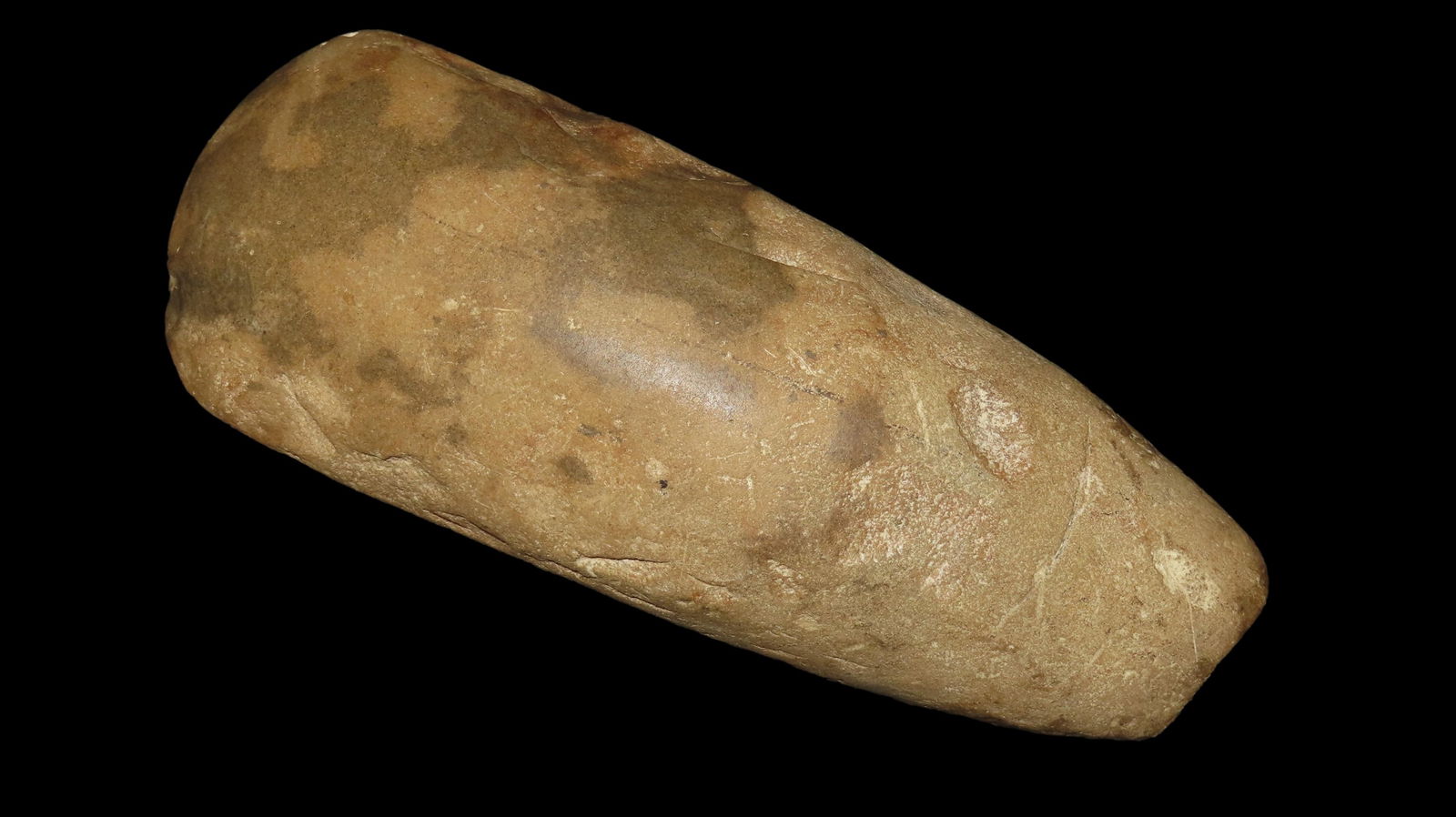 8" Polished Flint Celt, Rare Green/Brown Flint, West Tennessee River Valley, Ex. Brad Johnson, Ex. (1 of 7)