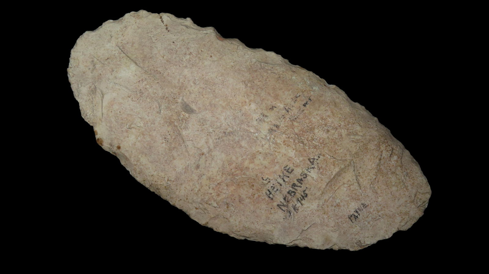 6 1/4" x 3" Ovoid Knife, Tan Chert, Nebraska, COA Motley and Leithoff (1 of 8)