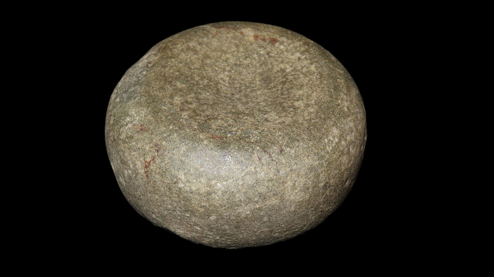 3 x 1 7/16" Discoidal, Green Colored Granite, Adams Co., Illinois, COA Motley and Leithoff (1 of 7)