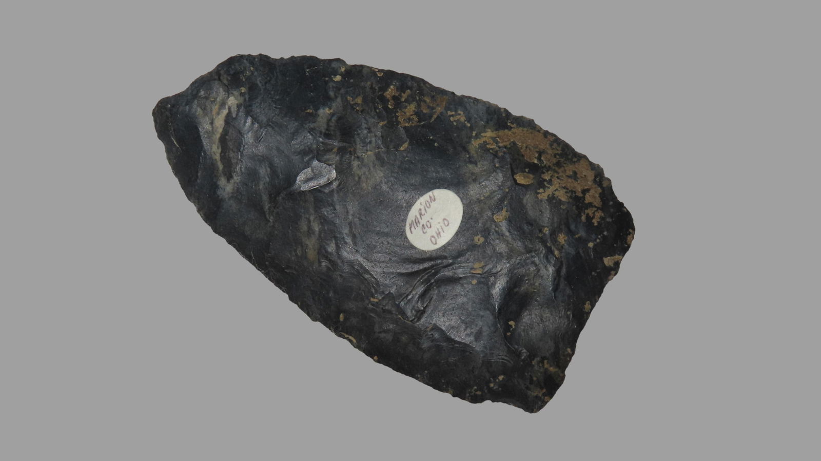 3 11/16" x 2 3/16" Early Knife - Backed, Dickey COA, Found in Marion Co. Ohio, Ex. Kevin Cordeiro (1 of 9)