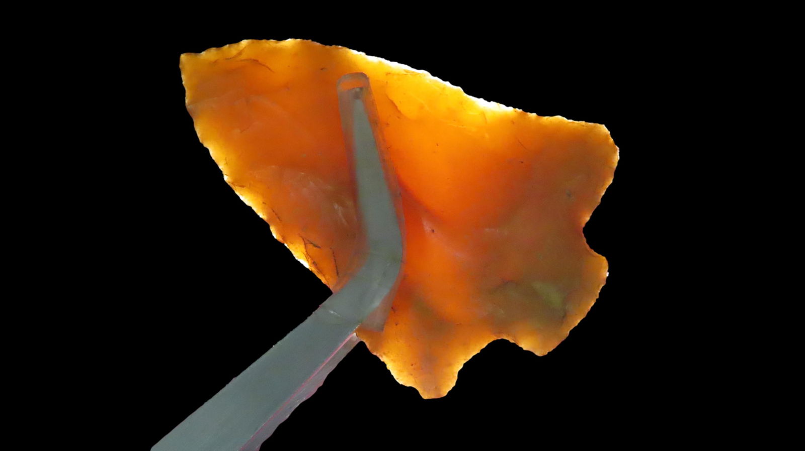 1 7/8" Super Translucent Stemmed Point, Florida, Ex. Jim Lee, Ex. Dickey: 1 7/8" Super Translucent Stemmed Point, Florida, Ex. Jim Lee, Ex. Dickey