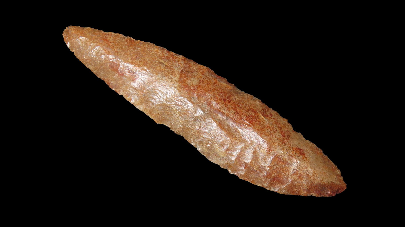 2 7/8" Jasper Knife, Mineral Co., Nevada, Nice Material and Flaking, Median Ridge on One Side, Ex. (1 of 6)