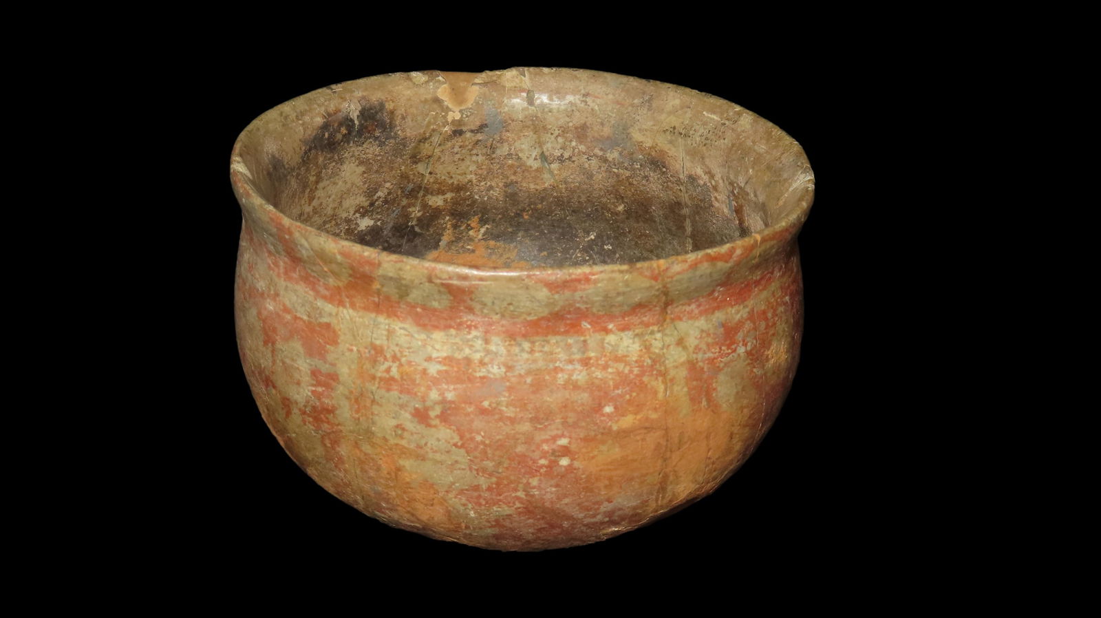 Painted Pre-Columbian Pottery Vessel, Mayan, 3 1/2 x 5" (1 of 6)