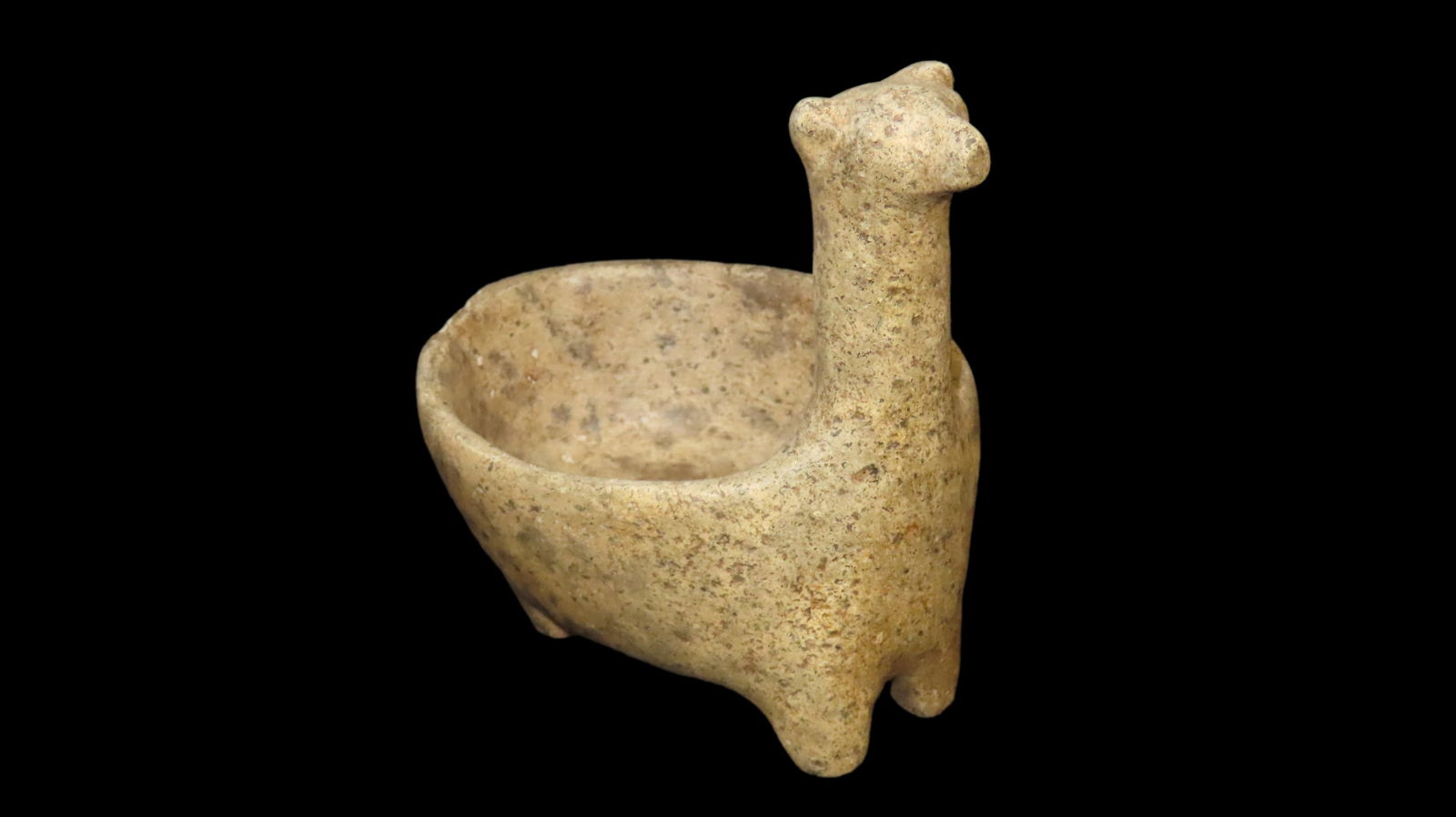 4 3/4" x 5" Llama Effigy Bowl, Soapstone, Motley/Leithoff COA, Reportedly found in Peru, Ex. Steve (1 of 7)