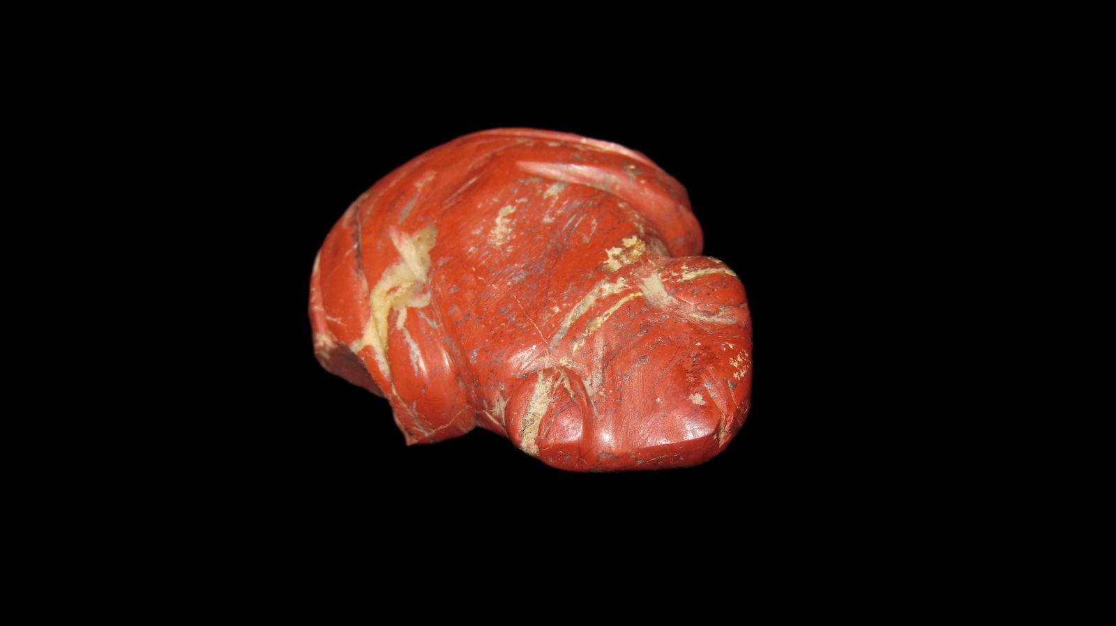 1 1/8" Pre-Columbian Frog Effigy Pendant, Jasper, Motley/Leithoff COA, Reportedly found in South (1 of 8)