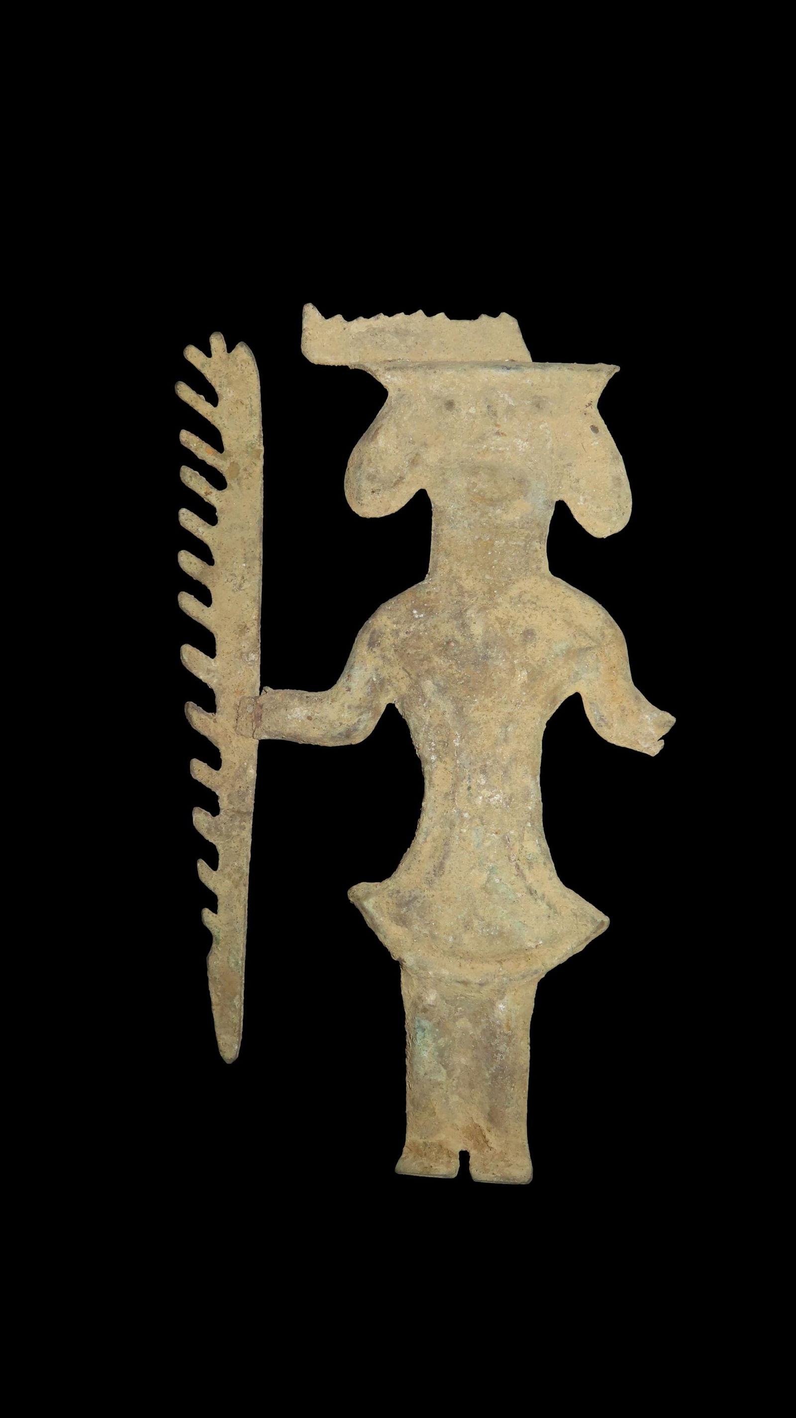 5 3/8" x 5 5/8" Shamanistic Human Effigy, Copper, Motley/Leithoff COA, Reportedly found in South (1 of 7)