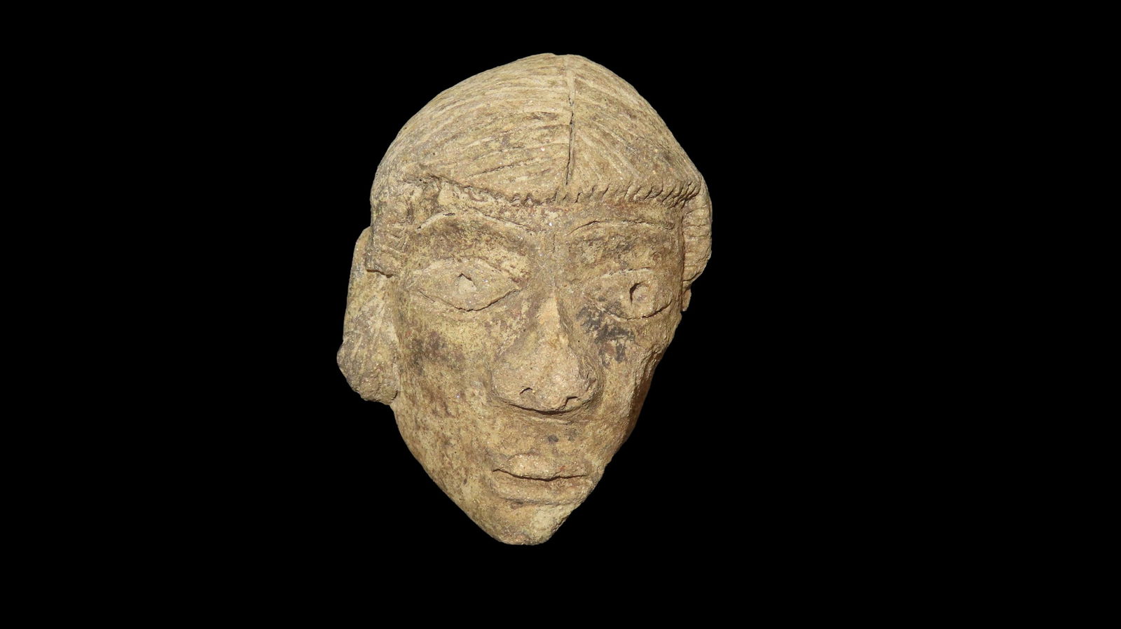 Pre-Columbian 2.5/16" Pottery Head Extremely Detailed Inca Aztec Mayan South America (1 of 8)