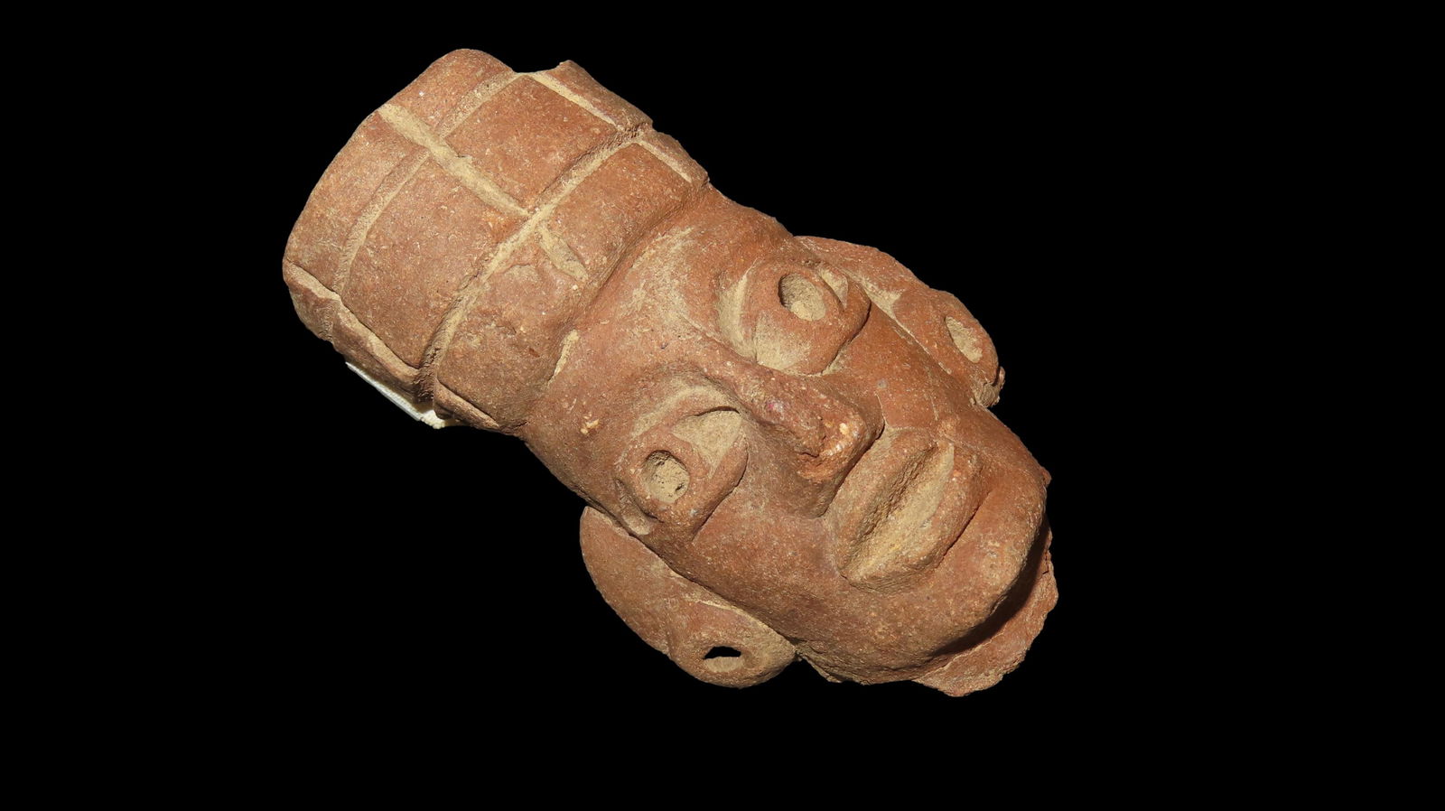 Pre-Columbian 3.3/16" Pottery Head Extremely Detailed Inca, Aztec, Mayan South America (1 of 7)