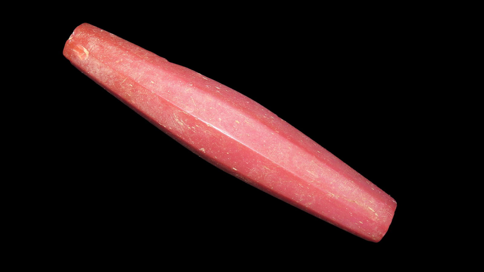 Huge Carnelian Agate, Trade Bead, Faceted, 4.1/4" Long: Huge Carnelian Agate, Trade Bead, Faceted, 4.1/4" Long