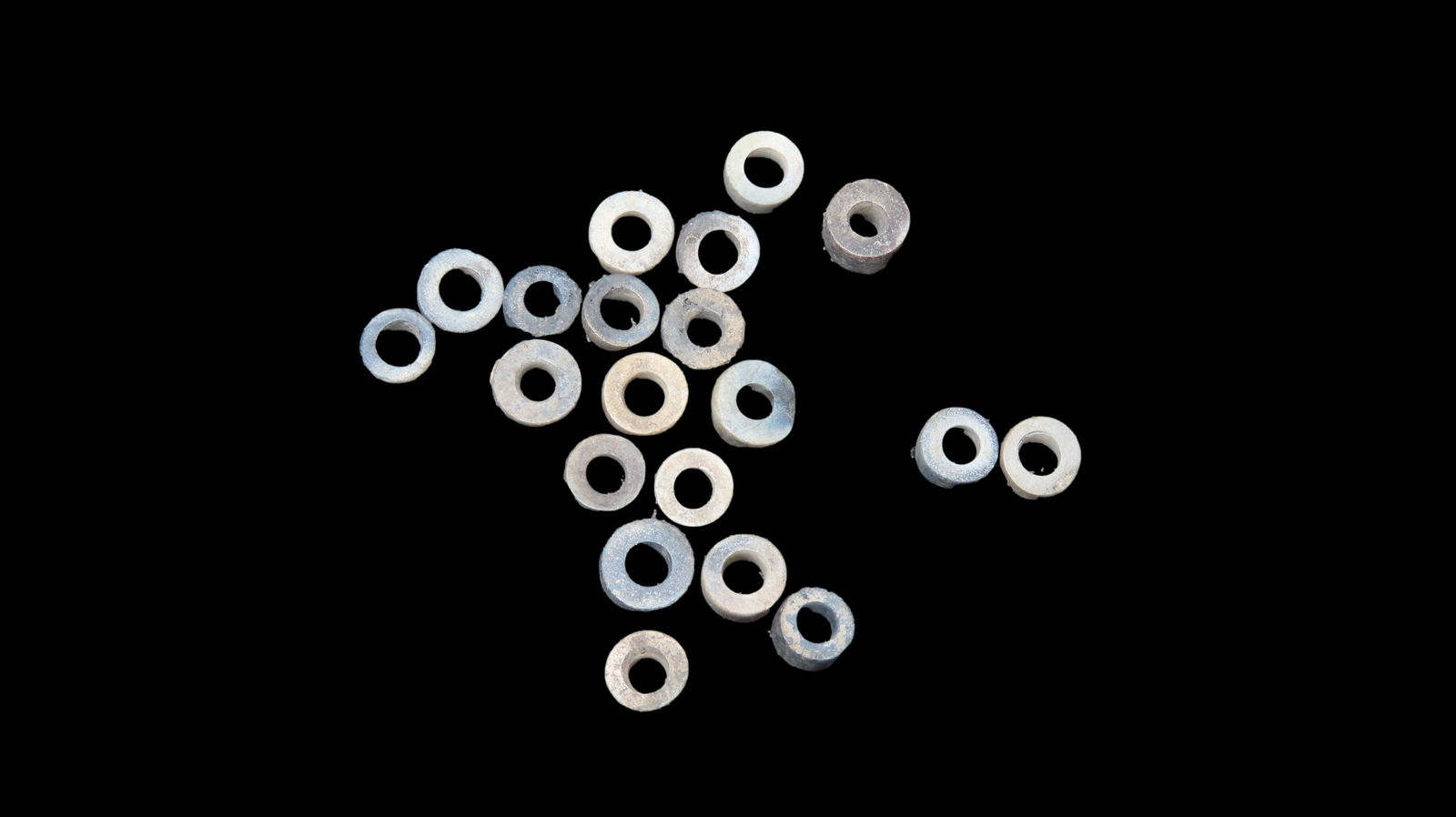 Set of Beads, Found in, Northern California, Neat Pipestone Style, Material: Set of Beads, Found in, Northern California, Neat Pipestone Style, Material