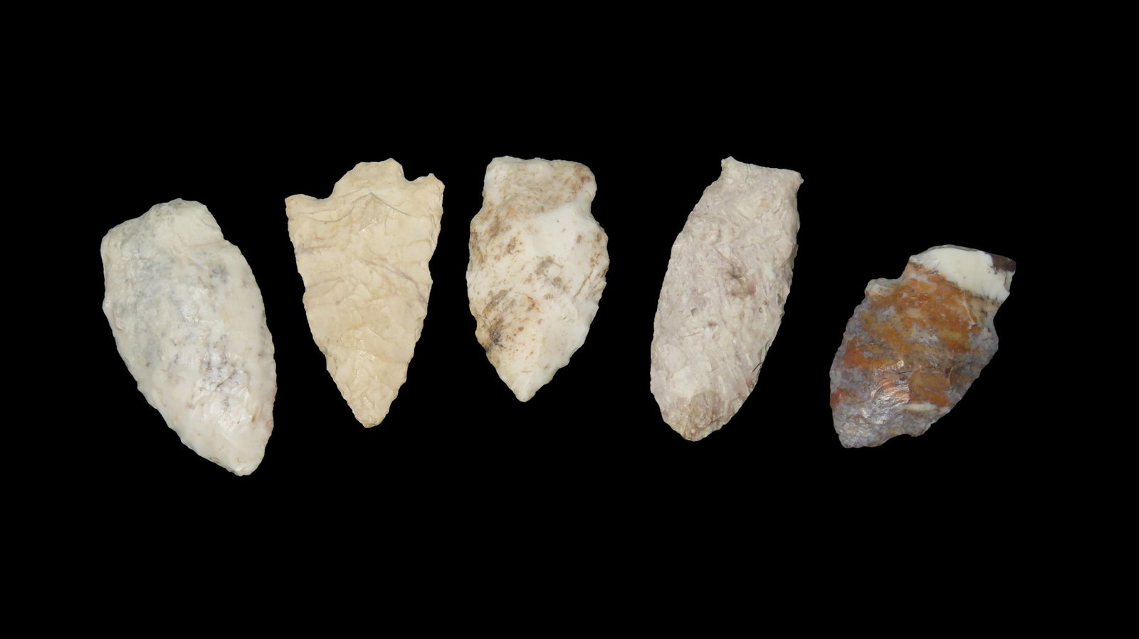 5 Arrowheads, Found by Gary Nelson in Van Buren Co., IA, Famous You-Tube Channel (1 of 3)