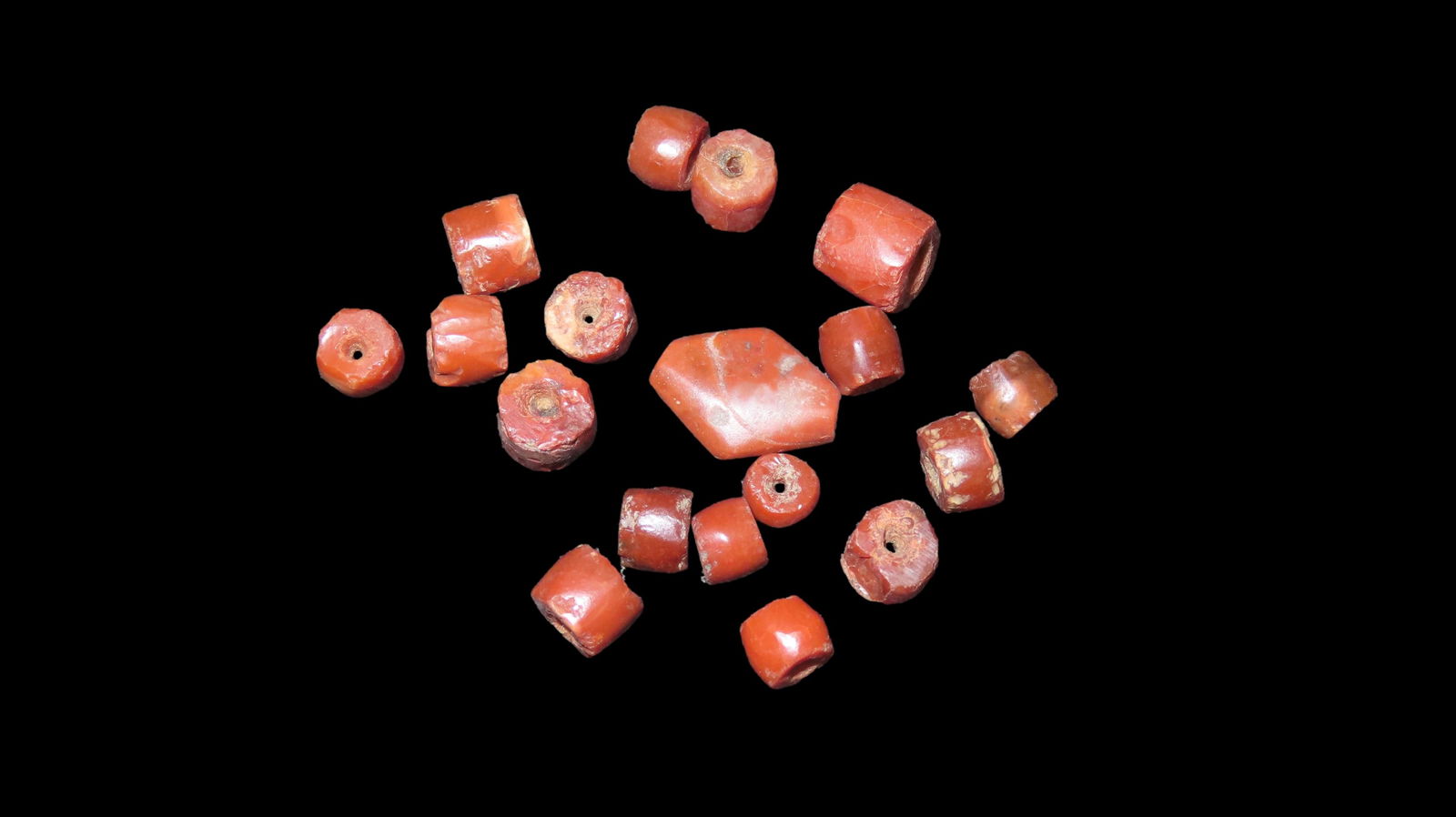 NEOLITHIC, JASPER BEADS, SAHARA DESERT, SOUTH WEST AFRICA, 4000-6000 YEARS BP: NEOLITHIC, JASPER BEADS, SAHARA DESERT, SOUTH WEST AFRICA, 4000-6000 YEARS BP