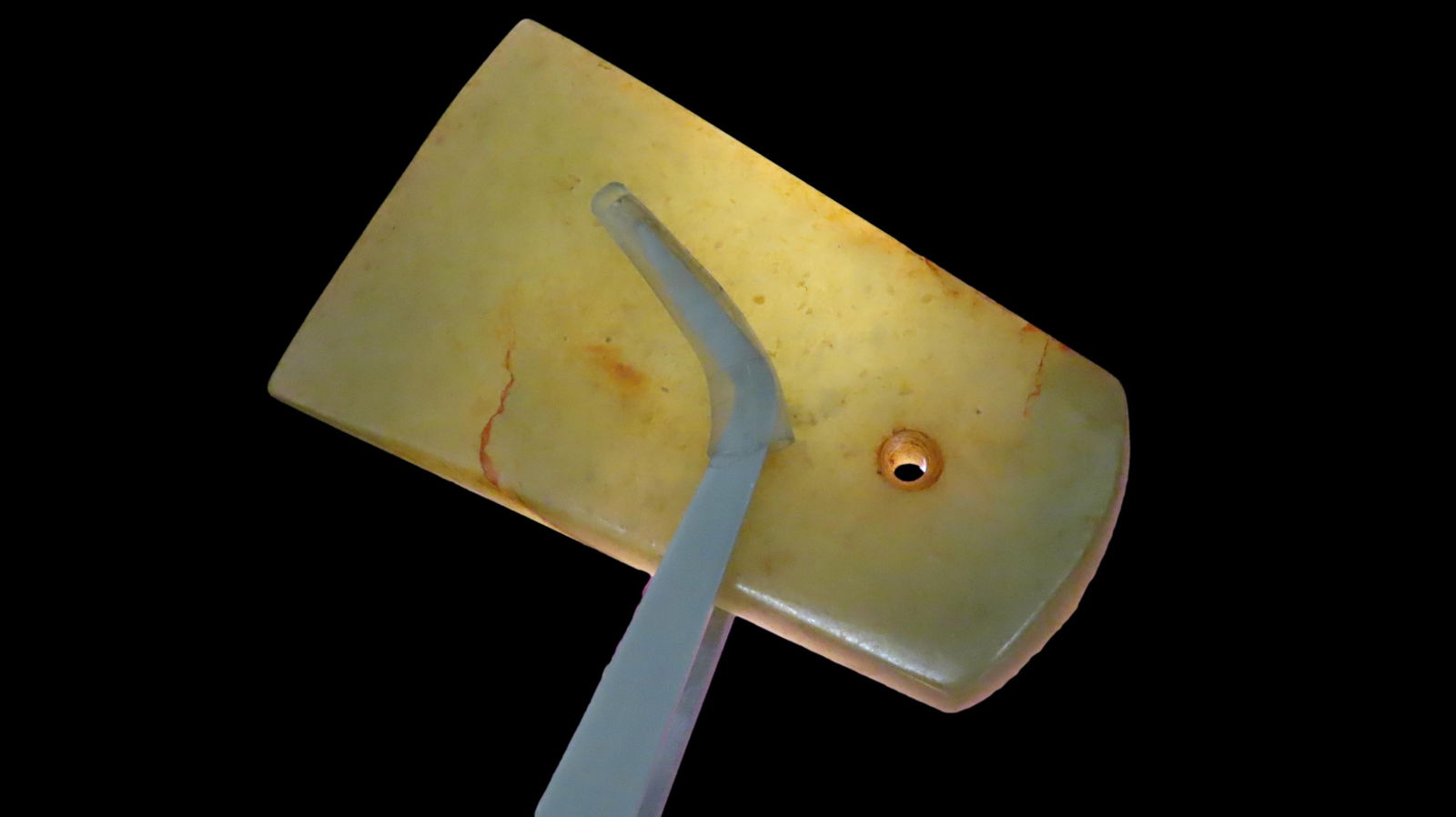 2 5/8" Neolithic Period, Chinese Jade/Jadite Pendant, Semi Translucent: 2 5/8" Neolithic Period, Chinese Jade/Jadite Pendant, Semi Translucent