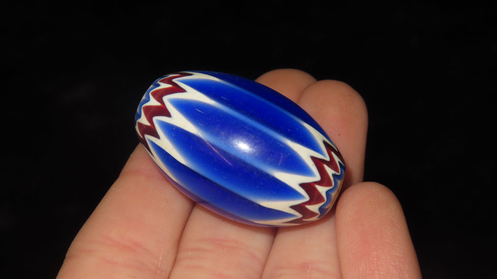 One Large Chevron Bead, 1 1/2" - 3